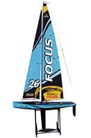 Focus V3 RC -purjevene – Suuri 2,4 GHz:n RTR-jahti FlySky i6, sininen