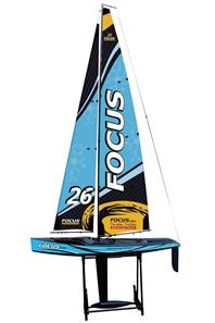 Focus V3 RC -purjevene – Suuri 2,4 GHz:n RTR-jahti FlySky i6, sininen