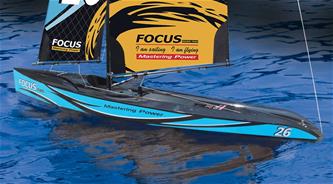 Focus V3 RC -purjevene – Suuri 2,4 GHz:n RTR-jahti FlySky i6, sininen-2
