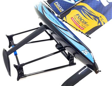Focus V3 RC -purjevene – Suuri 2,4 GHz:n RTR-jahti FlySky i6, sininen-4