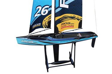 Focus V3 RC -purjevene – Suuri 2,4 GHz:n RTR-jahti FlySky i6, sininen-8
