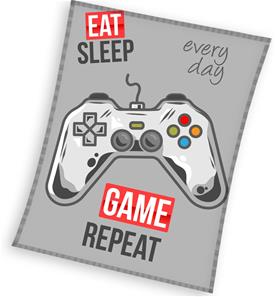 Gamer East Sleep Game Repeat fleecehuopa 150 x 200 cm