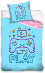 Gamer vuodevaatteet ''Lets Play'' 140 x 200 cm - 100 prosenttia puuvillaa.