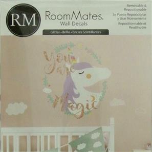 Glitter yksisarvinen ''You are Magic'' Jätti Seinätarra -6