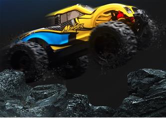 Guokai MonsterTruck 1:16 4WD kauko-ohjattava 2.4Ghz 35km/h keltainen-6