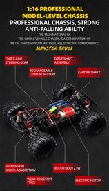 Guokai MonsterTruck 1:16 4WD kauko-ohjattava 2.4Ghz 35km/h punainen-4