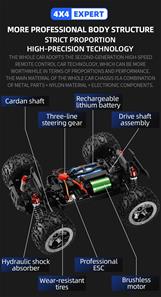Guokai RC-Monstertruck 1:16 Brushless 4WD Kauko-ohjattava 2.4Ghz 45km/h Pun-10