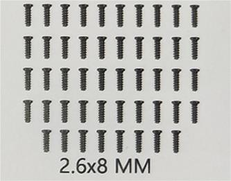 Guokai ruuvit 2,6X8 MM (20 kpl)