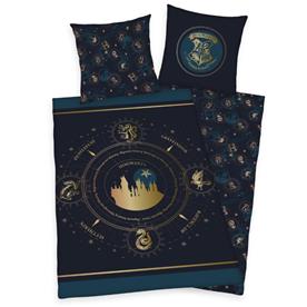 Harry Potter Tylypahkan tummansiniset vuodevaatteet - 100 % puuvillaa