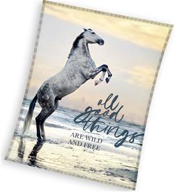 Hevonen Coral fleecehuopa 150 x 200 cm