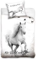 Horse - Be Wild and Free - Vuodevaatteet 140 x 200, 100 % puuvillaa