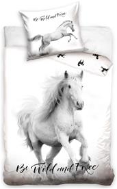 Horse - Be Wild and Free - Vuodevaatteet 140 x 200, 100 % puuvillaa
