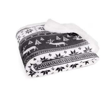 Joulu Coral Fleecepeitto - 127 x 152 cm, Tummanharmaa-2