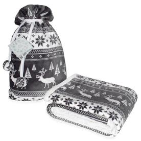 Joulu Coral Fleecepeitto - 150 x 200 cm, tummanharmaa