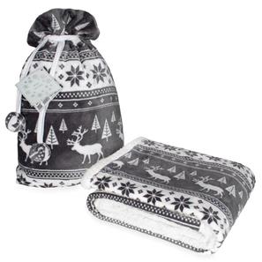 Joulu Coral Fleecepeitto - 150 x 200 cm, tummanharmaa