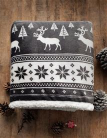 Joulu Coral Fleecepeitto - 150 x 200 cm, tummanharmaa-4