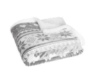 Joulu Coral Fleecepeitto- 150 x 200 cm, vaaleanharmaa-2