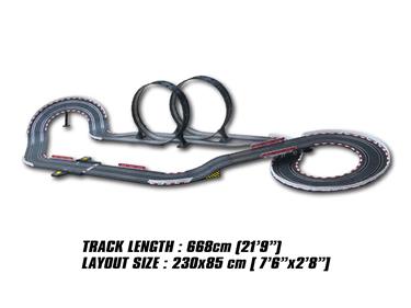 Joysway SuperFun 302 -kilparata 668 cm 1:43, USB-3