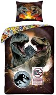 Jurassic World ''Varoitus!'' vuodevaatteet - 100 prosenttia puuvillaa.