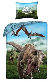 Jurassic World vuodevaatteet 2in1 Design - 100 prosenttia puuvillaa