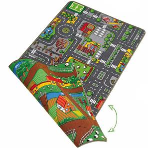 Käännettävä City/Farmhouse leikkiautomatto 80 x 120 cm