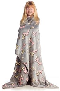 KANGURU Pimeässä hehkuva perhospeitto/viltti 130 x 150 cm