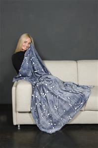 KANGURU Pimeässä hehkuva tähtikuviot peitto/viltti 130 x 150 cm -4