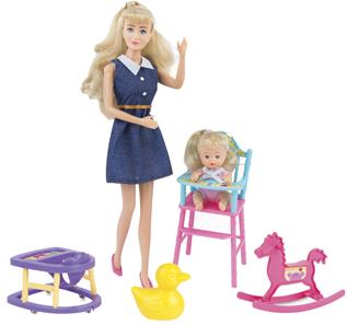  Kari Michell Babysitter-nukke - vauva ja syöttötuoli