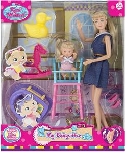  Kari Michell Babysitter-nukke - vauva ja syöttötuoli-2