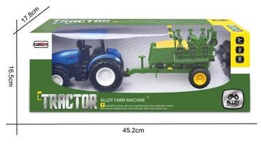 Kauko-ohjattava traktori ja kylvöperävaunu 1:24 metalliseos 2.4G-2