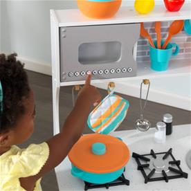 KidKraft All Time puinen leikkikeittiö lasten tarvikkeineen-9