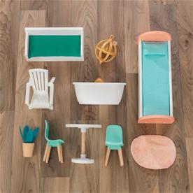 KidKraft Emily Nukkekoti sis. kalusteet ja huonekalut-8