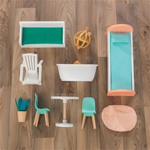 KidKraft Emily Nukkekoti sis. kalusteet ja huonekalut-8