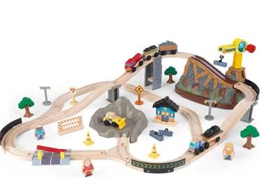 Kidkraft puinen rakennusjuna setti tarvikkeineen