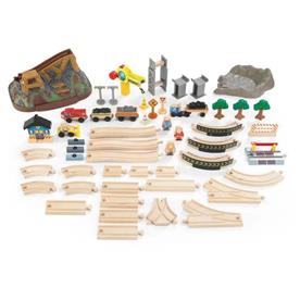 Kidkraft puinen rakennusjuna setti tarvikkeineen-5