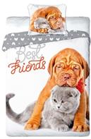 Koira ja Kissa ''Best Friends'' vuodevaatteet - 100 prosenttia puuvillaa.