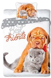 Koira ja Kissa ''Best Friends'' vuodevaatteet - 100 prosenttia puuvillaa.