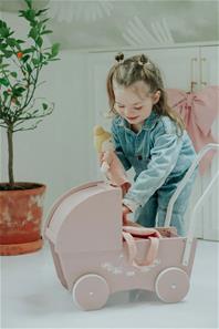 Krea Puiset nukenvaunut, vaaleanpunainen-3