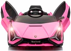 Lamborghini Sian sähköauto lapsille 12V Litium, pink