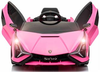 Lamborghini Sian sähköauto lapsille 12V Litium, pink