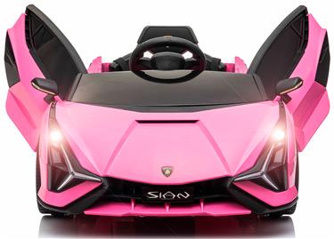 Lamborghini Sian sähköauto lapsille 12V Litium, pink