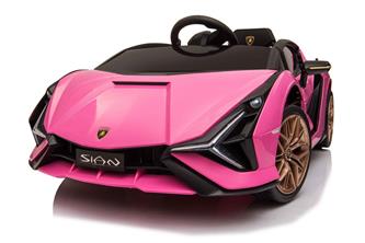 Lamborghini Sian sähköauto lapsille 12V Litium, pink-2