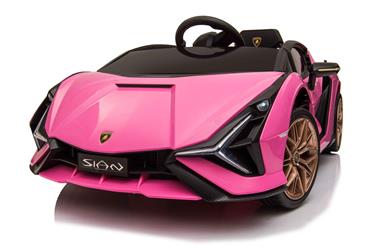 Lamborghini Sian sähköauto lapsille 12V Litium, pink-2