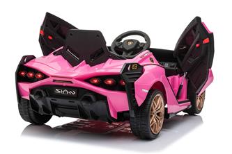 Lamborghini Sian sähköauto lapsille 12V Litium, pink-4