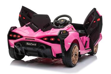 Lamborghini Sian sähköauto lapsille 12V Litium, pink-4