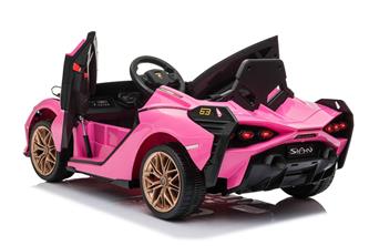 Lamborghini Sian sähköauto lapsille 12V Litium, pink-5