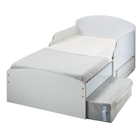 Lasten puinen Junior sänky säilytystilalla, valkoinen v2 (140cm)-3