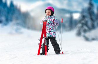 Lasten sukset 70 cm ja suksisauvat, vaaleanpunainen-2