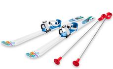 Lasten sukset 70 cm ja suksisauvat, valkoinen/sininen