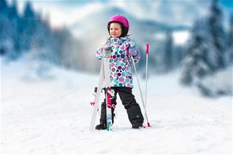 Lasten sukset 70 cm ja suksisauvat, valkoinen/vaaleanpunainen-2